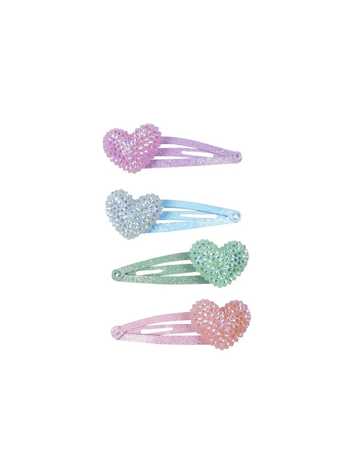 Sparkle Heart Bobble Hair Clips, 4pcs