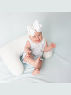 Paty Organic Cotton Striped Bubble with Ruffle Collar