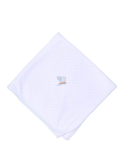 Darling Lambs Embroidered Receiving Blanket