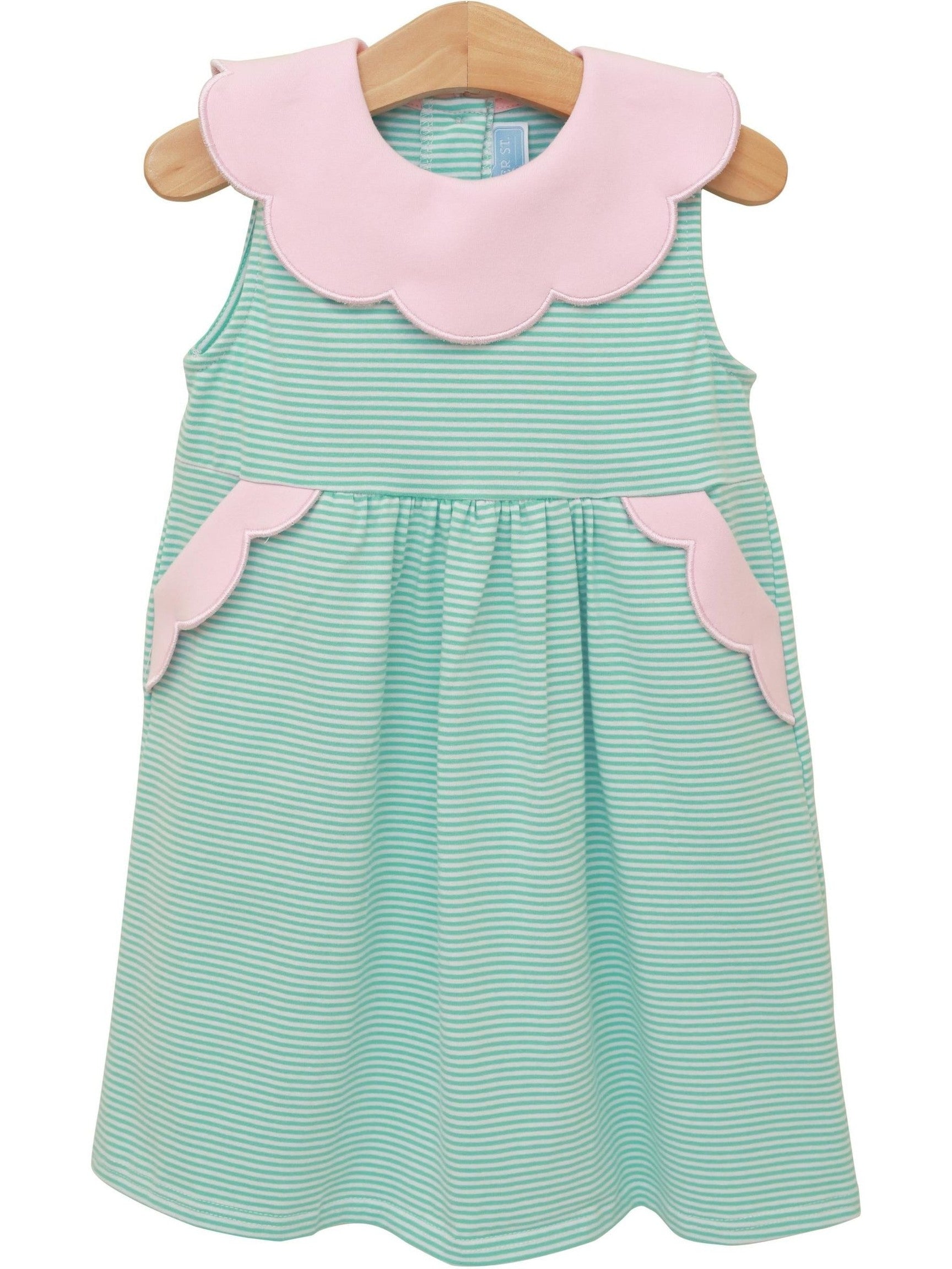 PRE-ORDER Penelope Dress - Mint Stripe/Light Pink