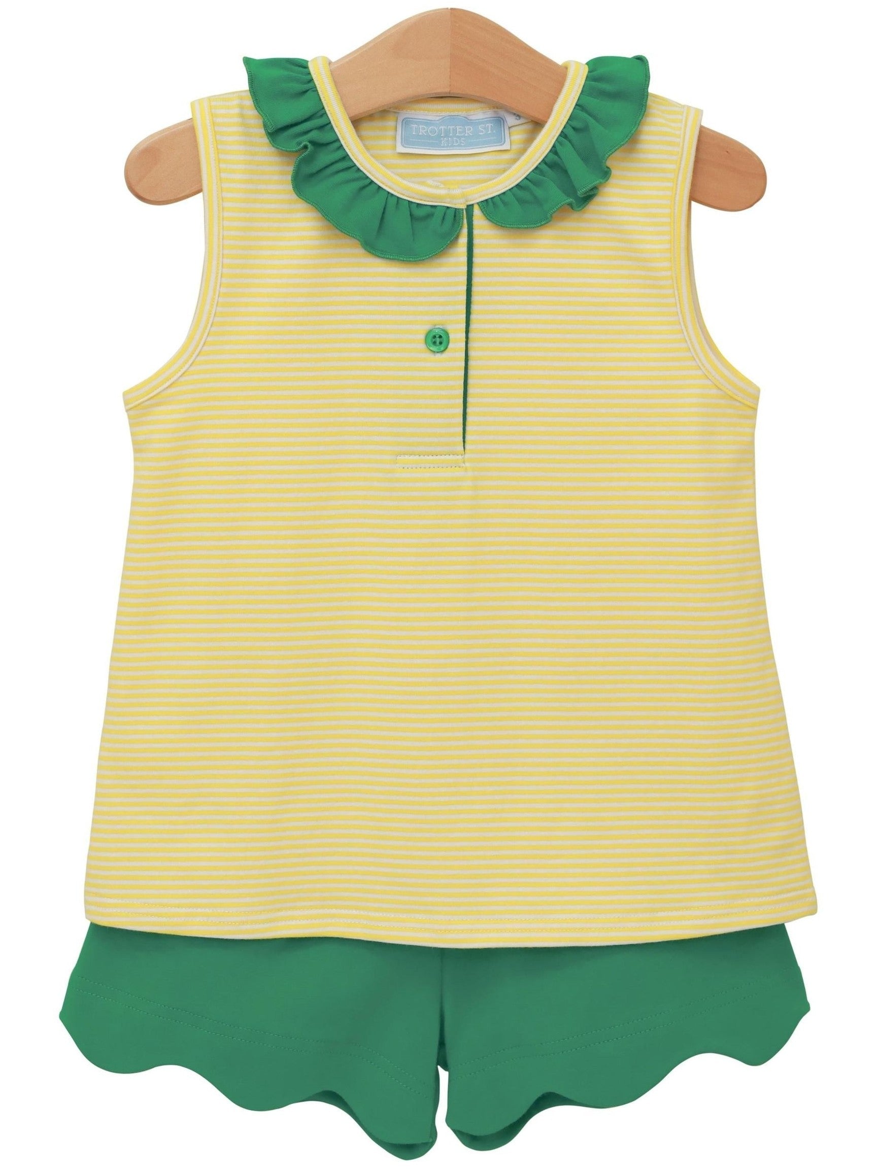 PRE-ORDER Nora Short Set - Yellow Stripe/Green