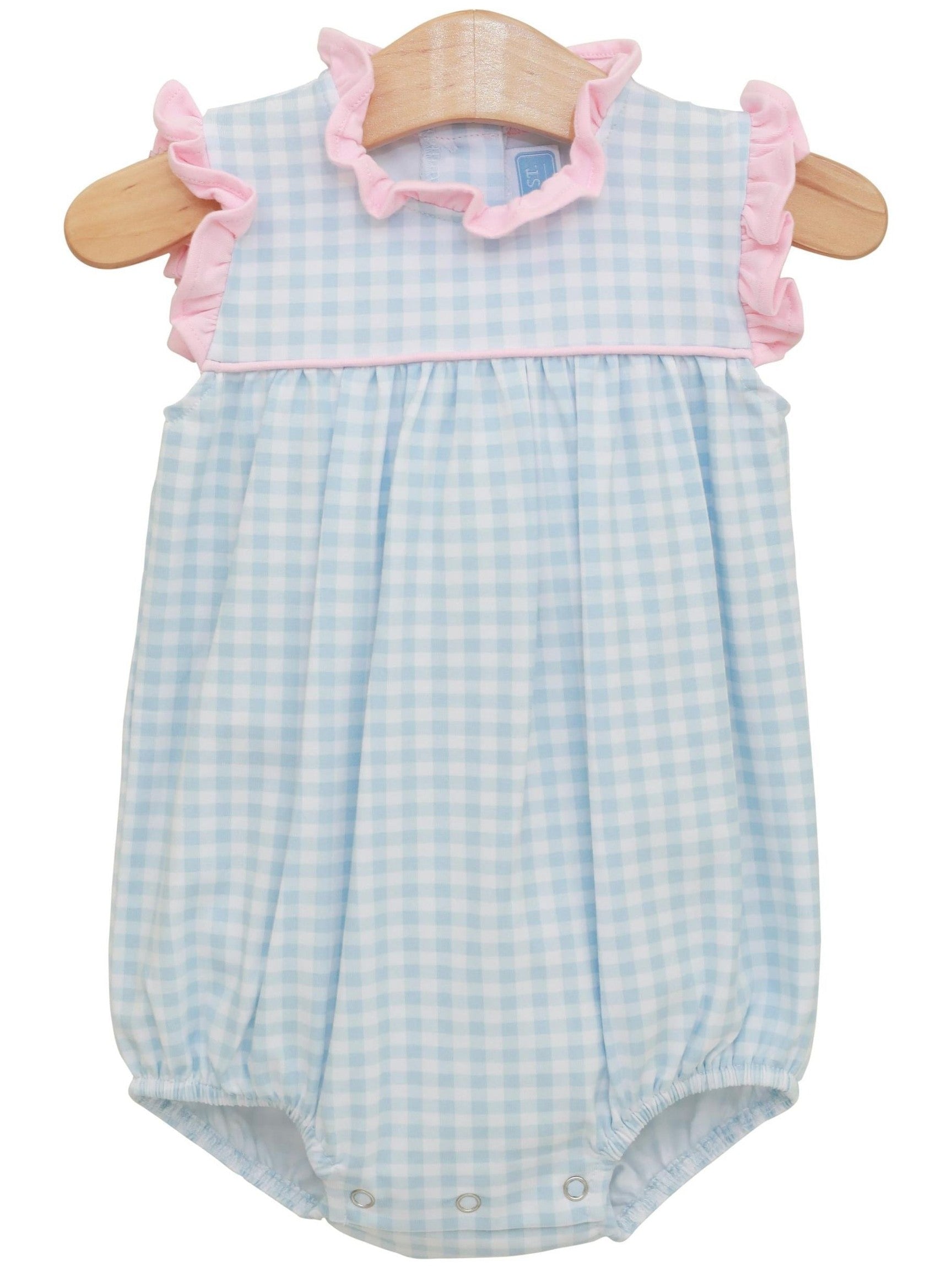 PRE-ORDER Meredith Bubble - Light Blue Gingham/Light Pink