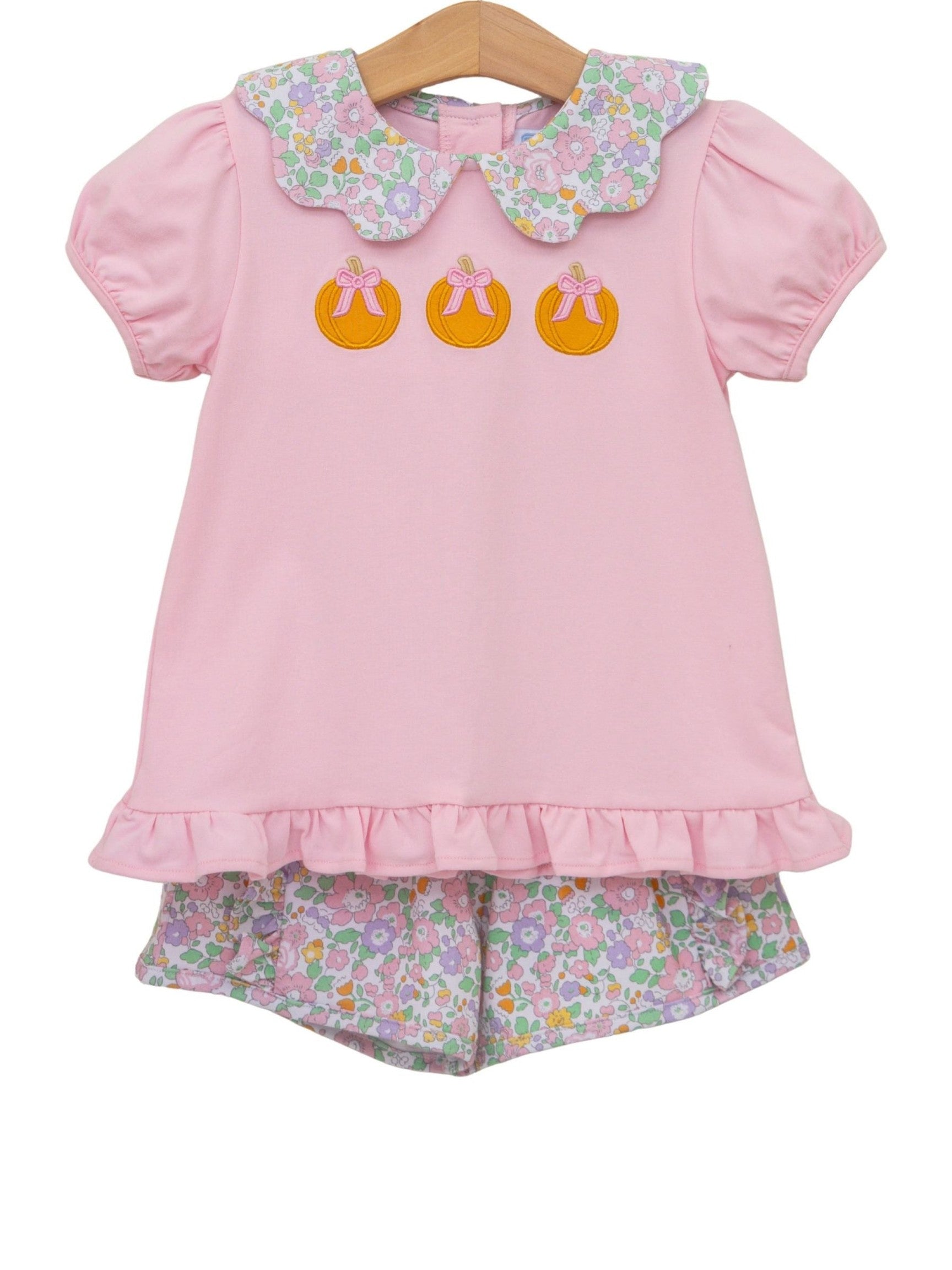 Pumpkin Floral Short Set