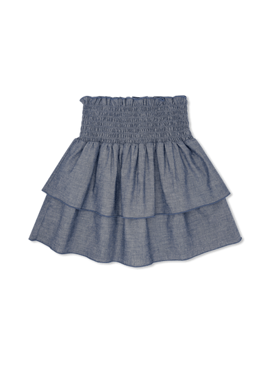 Tatum Tiered Skirt- Dover Denim