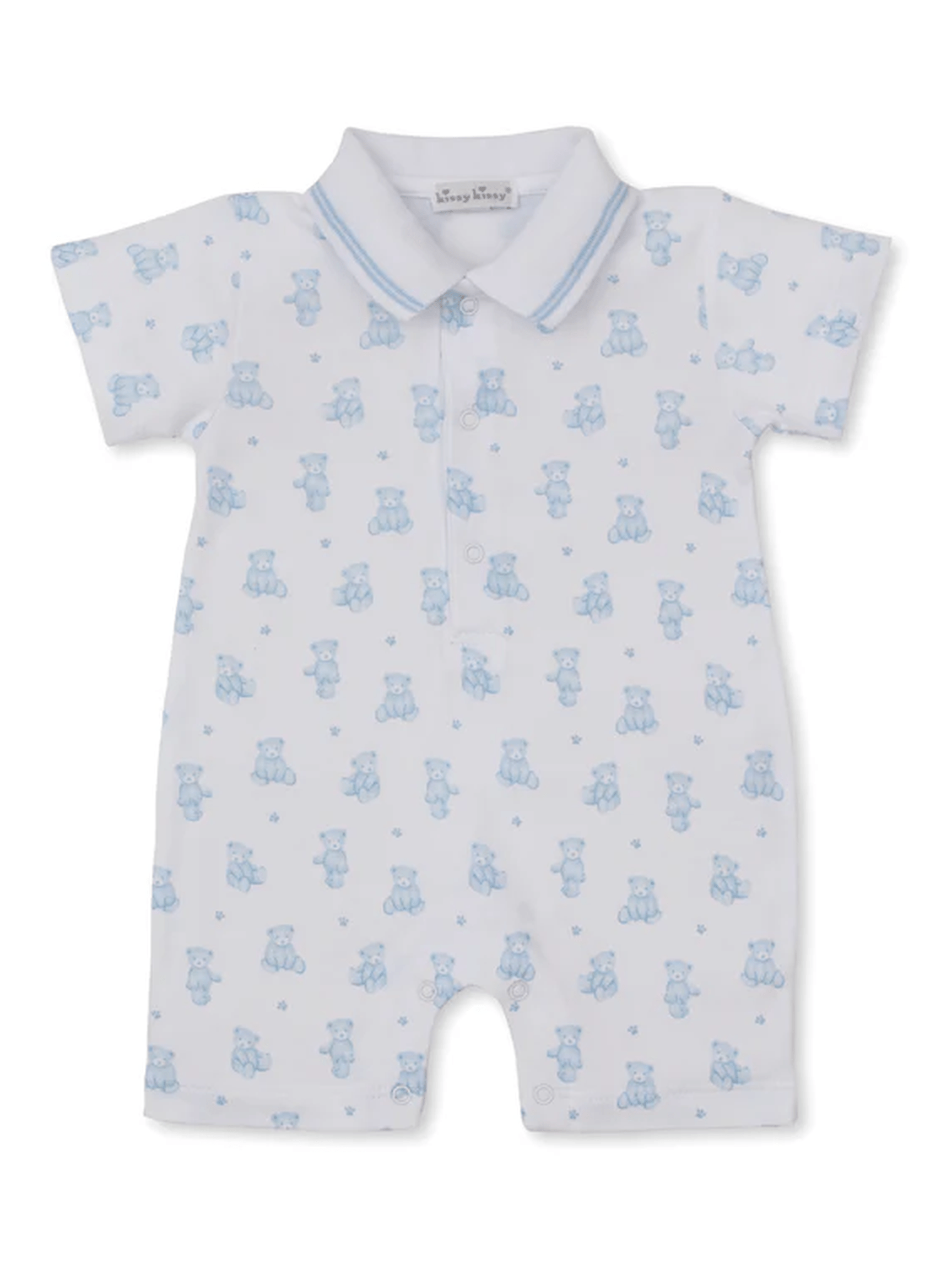 Teddy Bears Blue Short Playsuit