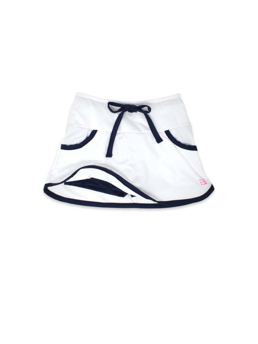 Tiffany Tennis Skort - Pure Coconut, Nantucket Navy