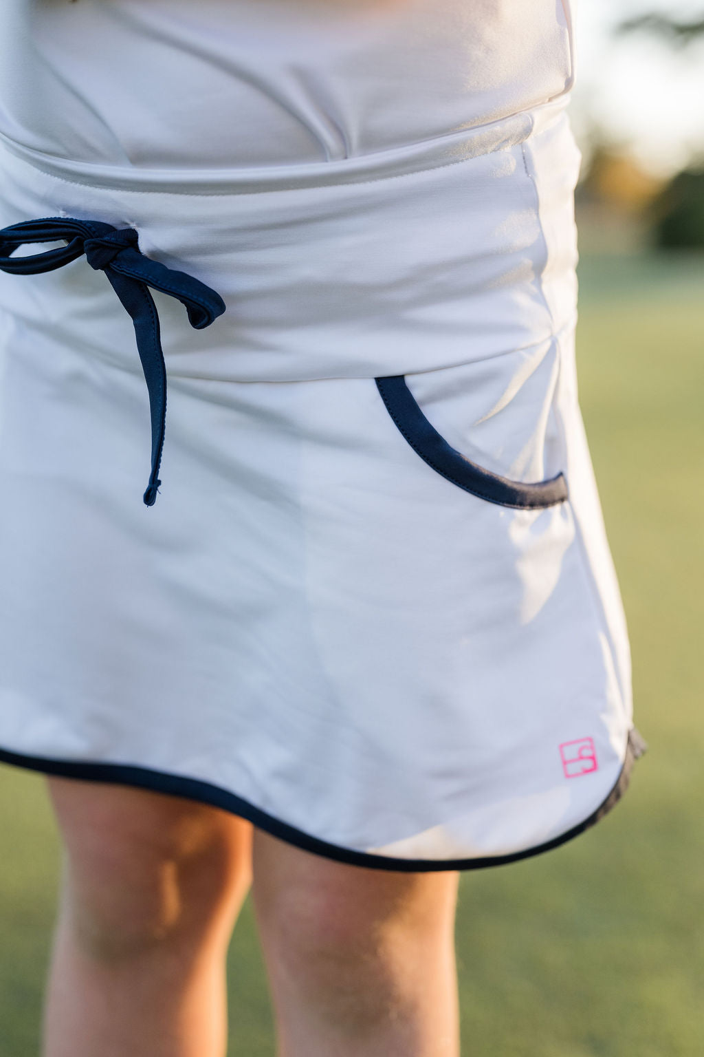 Tiffany Tennis Skort - Pure Coconut, Nantucket Navy