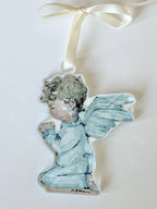 Tiny Wings III Baby Angel Acrylic Christmas Ornament - Wreath Charm