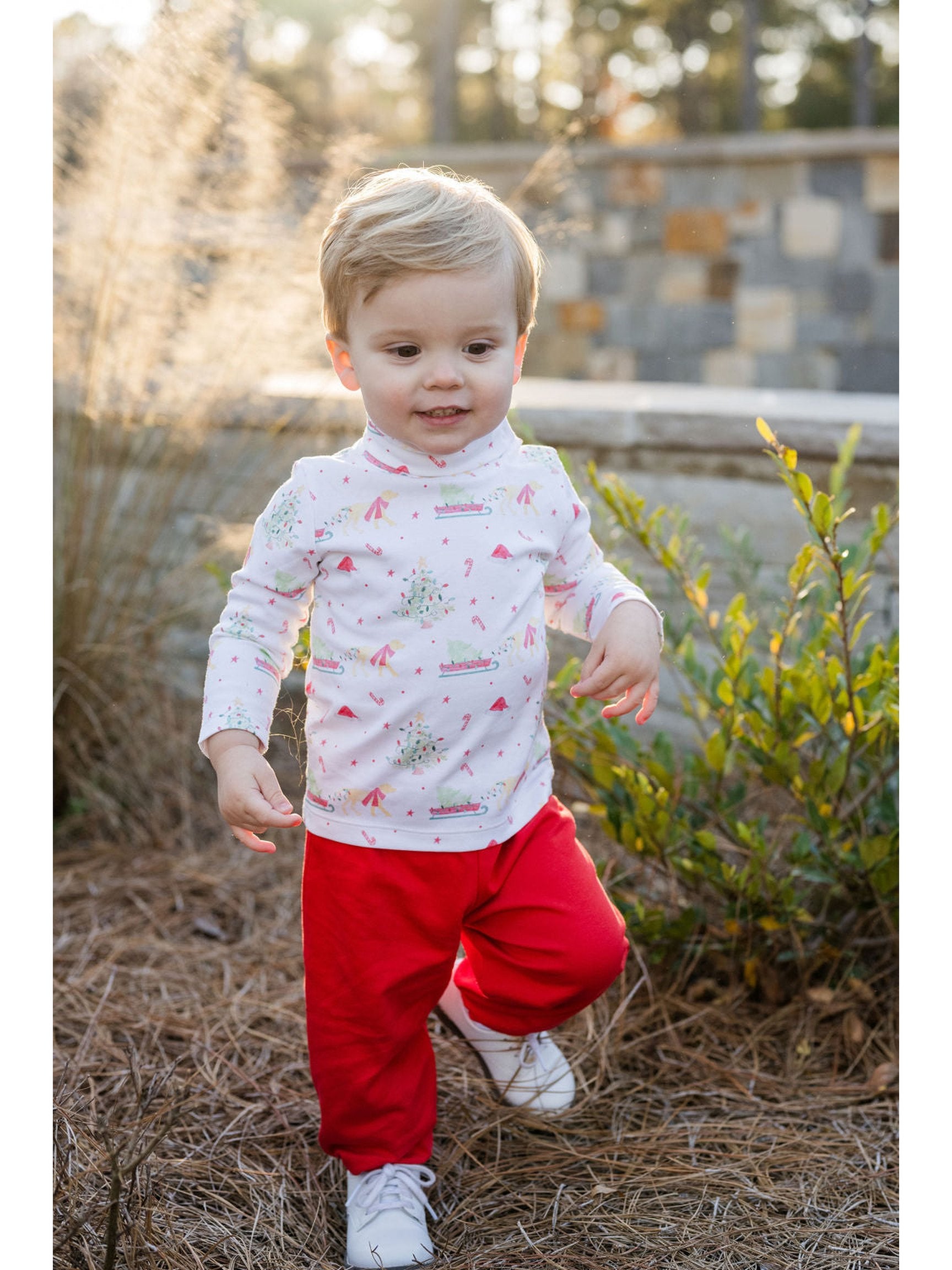 PRE-ORDER Tripp Turtleneck - Puppy and Sleighs