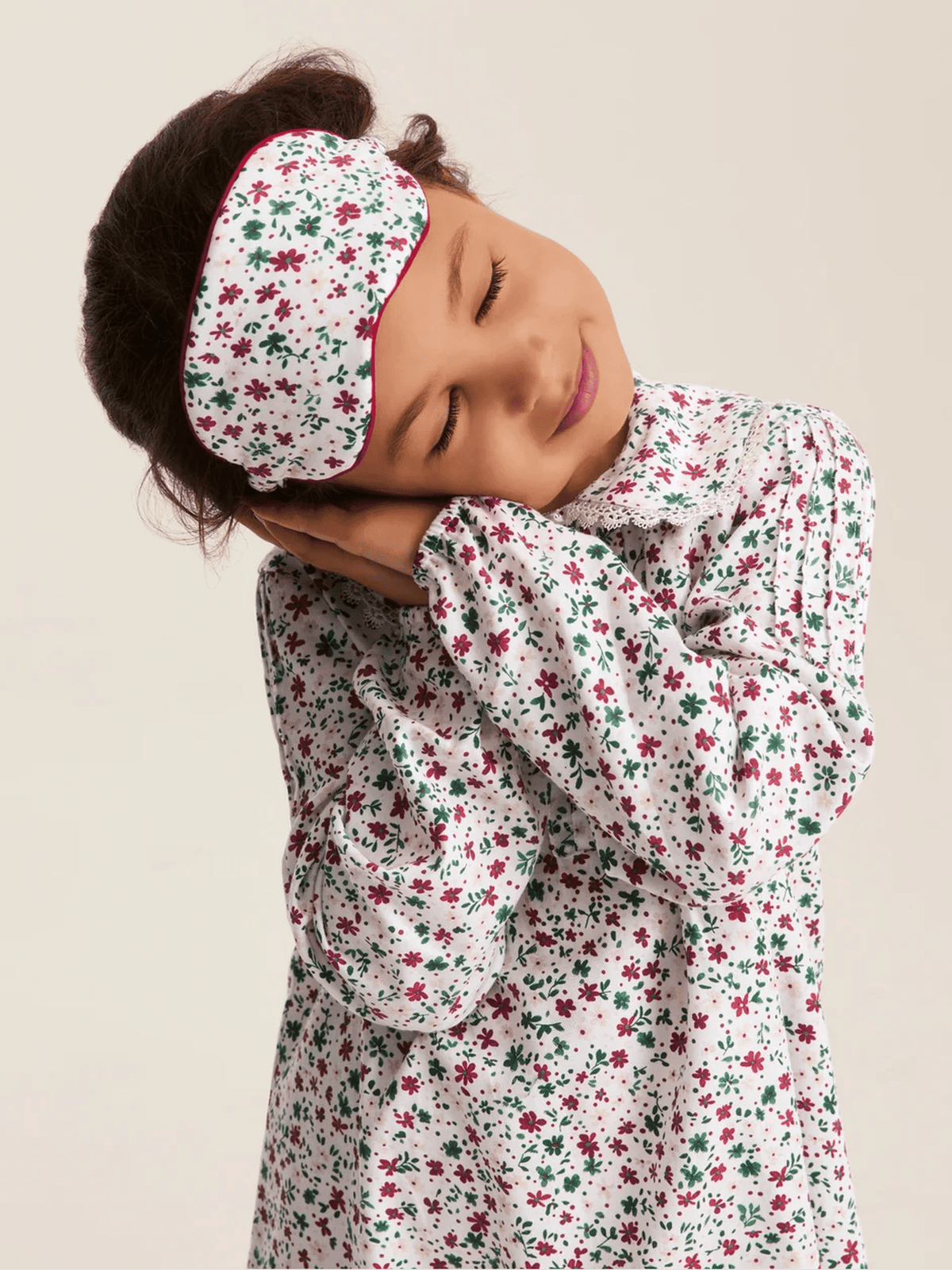 Kid's Twill Sleep Mask in Winter Garden