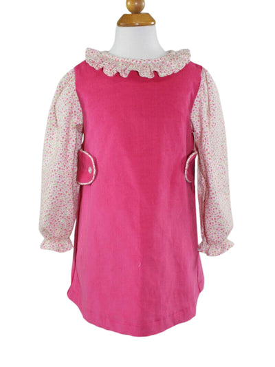 Ellie Apron Dress - Pink/Green Floral