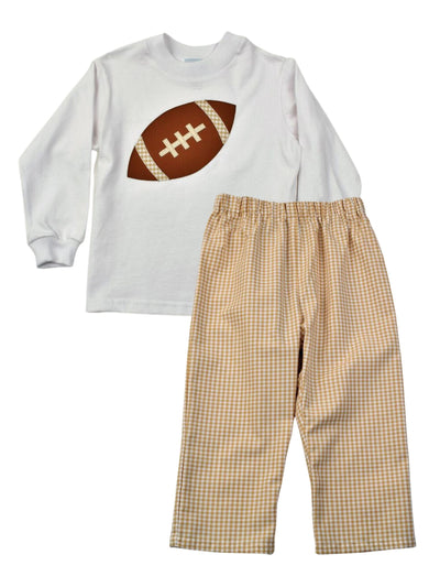 Football Applique Pants Set - Posh Tots Children's Boutique