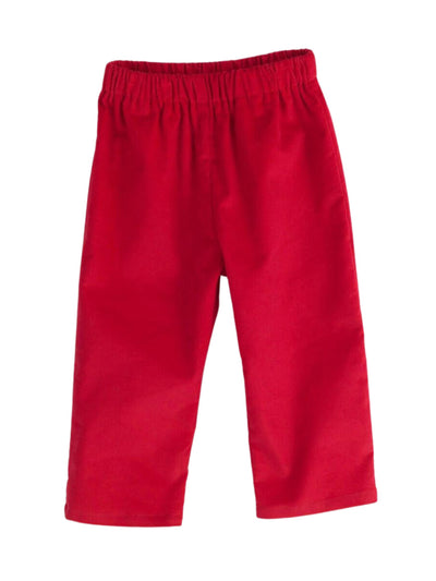 Red Corduroy Pull On Pants - Posh Tots Children's Boutique