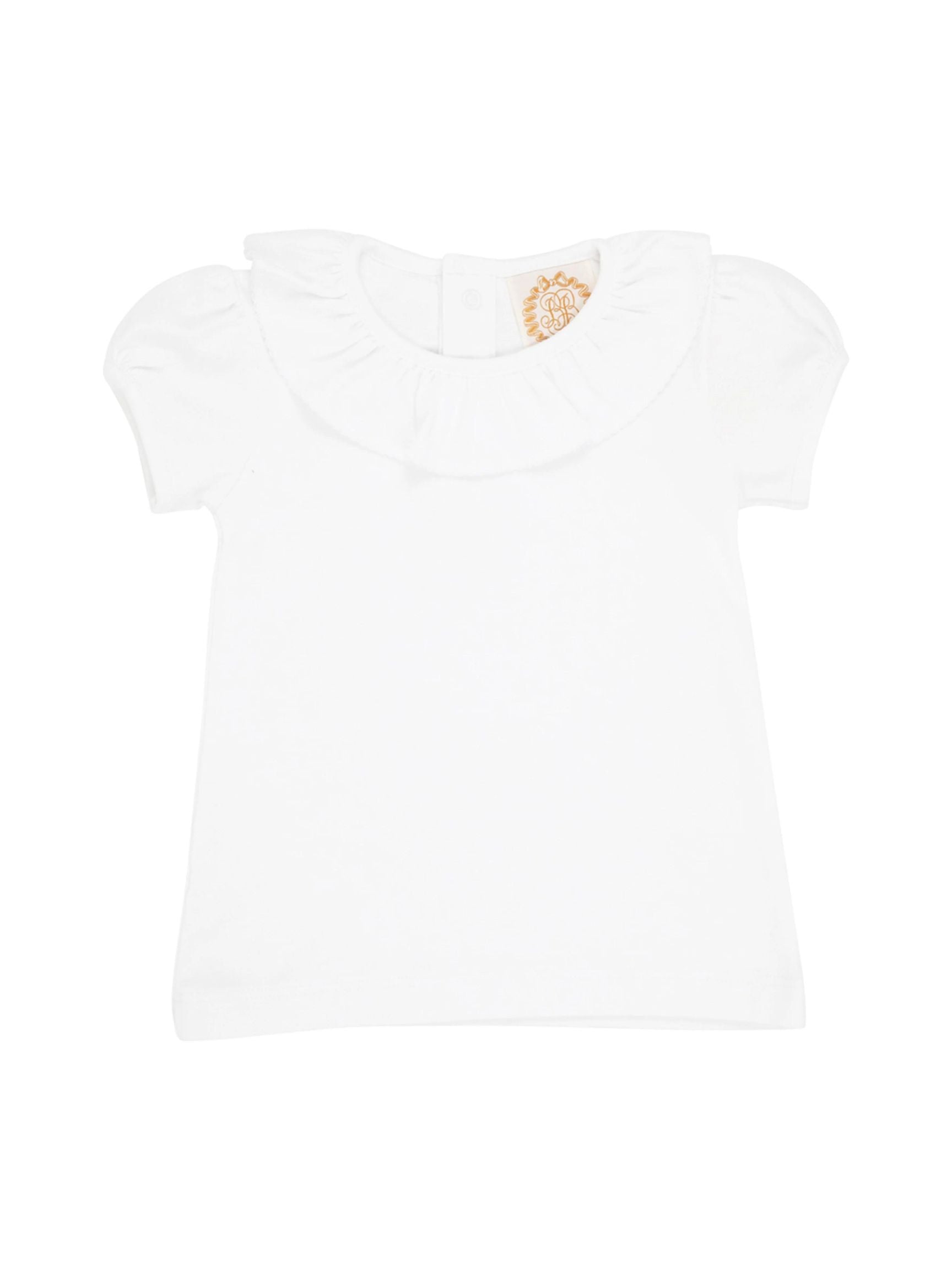 Ramona Ruffle Collar Shirt - Worth Avenue White