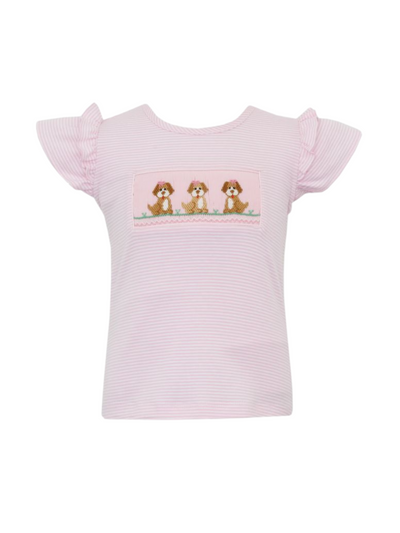 Puppies Smocked Girls Shirt