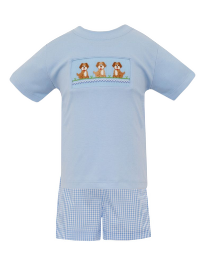 Puppies Smocked Boys Shorts Set