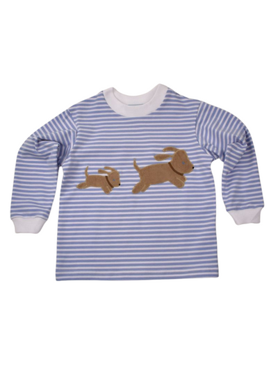 Striped Dog Applique Tee