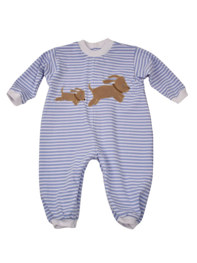 Striped Dog Applique Romper