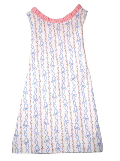 Bow Printed Tie Back Dress