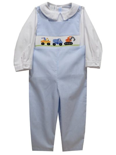 Excavator & Truck Smocked Long Jon Jon