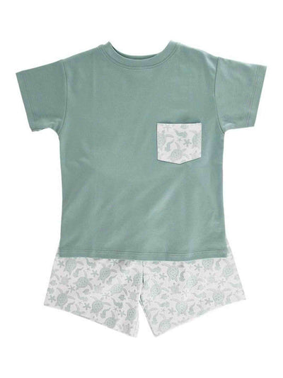 PRE-ORDER Turtle Knit Boys Short Set