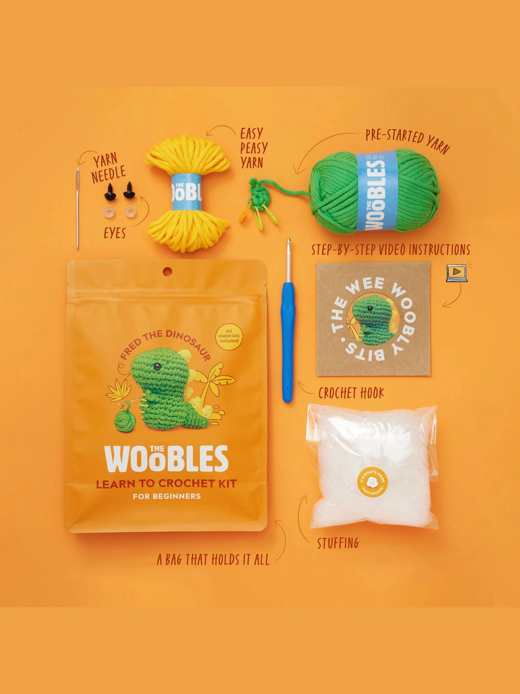Fred the Dinosaur Crochet Kit