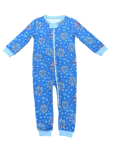 PRE-ORDER Boy Fireworks Zip Up Pajamas