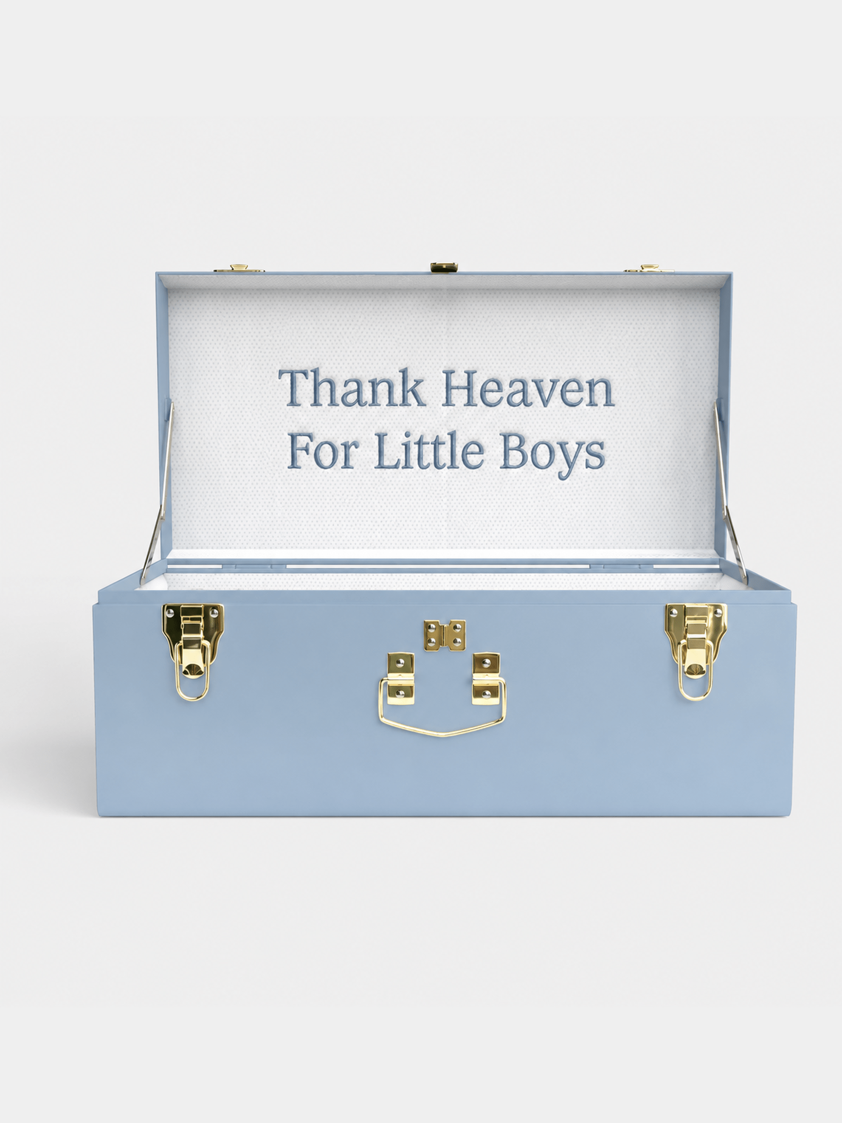 Mini 'Thank Heaven for Little Boys' Baby Trunk