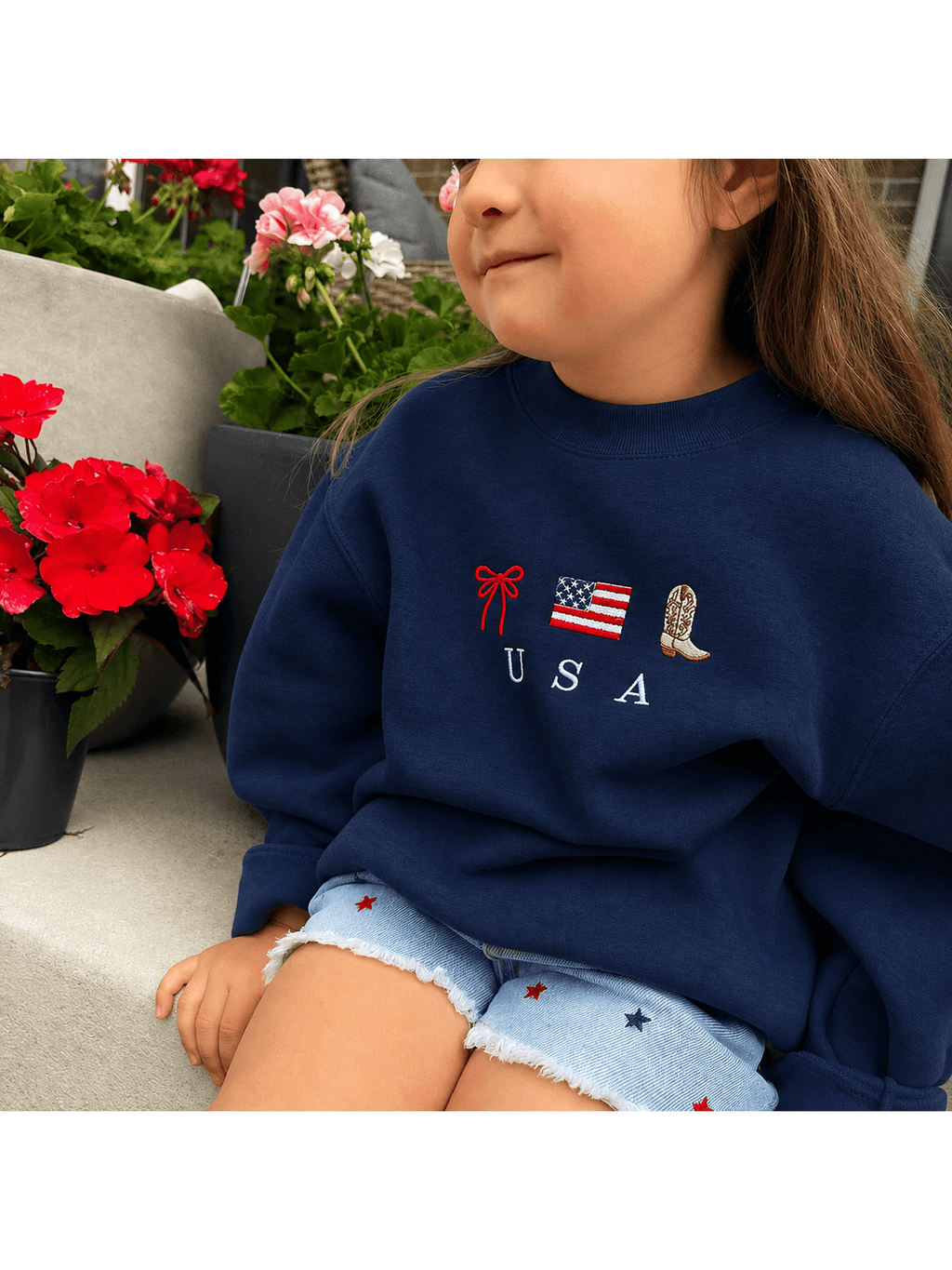 Youth USA Icons Embroidered Sweatshirt