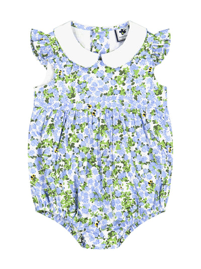 Phoebe Peter Pan Collar Bubble - Blue Hydrangea