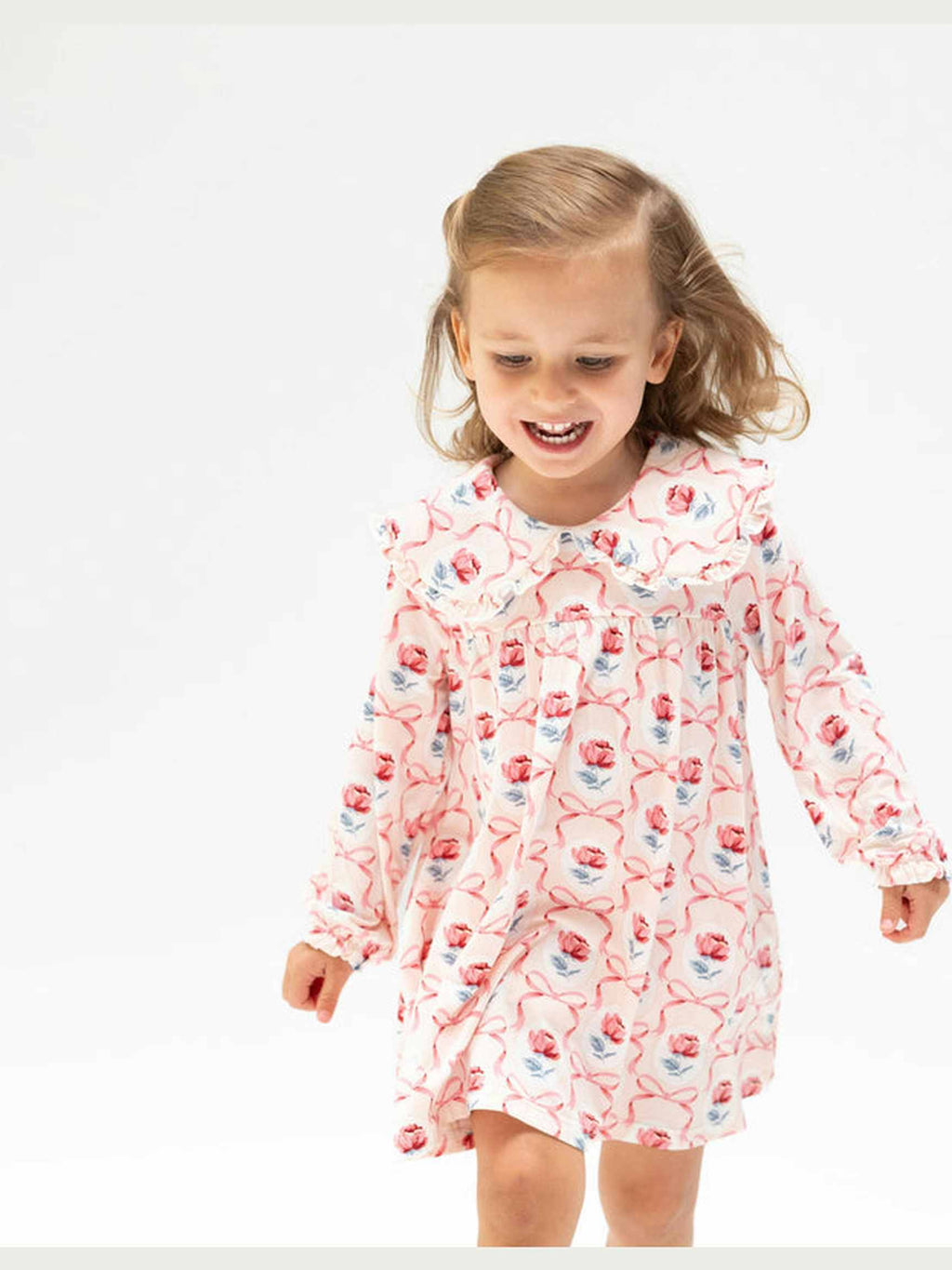 Leslie Rose - Sofia Dress with Oversize Collar and Bloomer