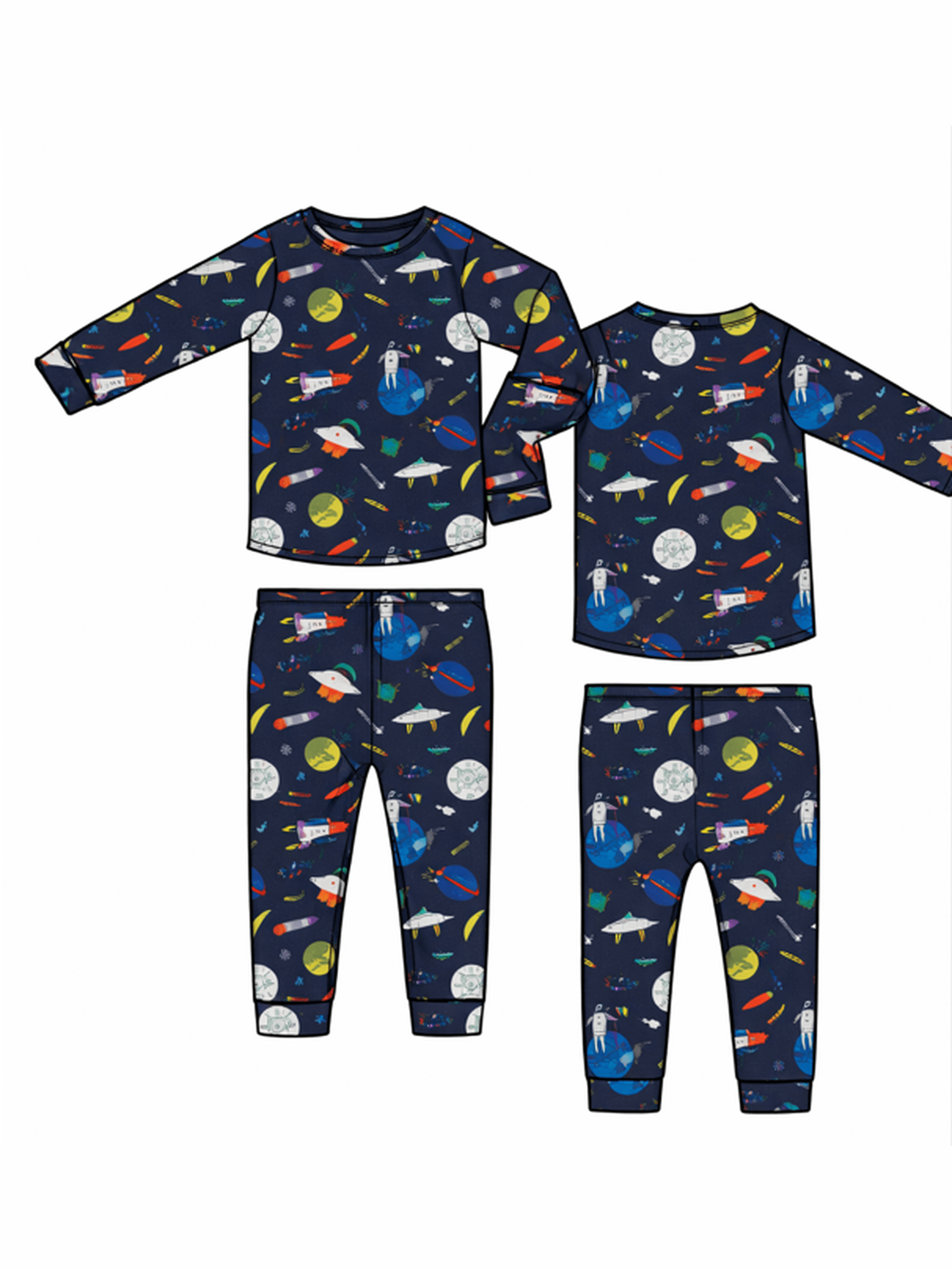 Astronaut and Rockets - Long Sleeve Loungewear Set