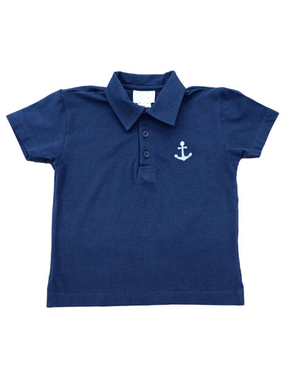 PRE-ORDER Blue Polo- Anchors Knit