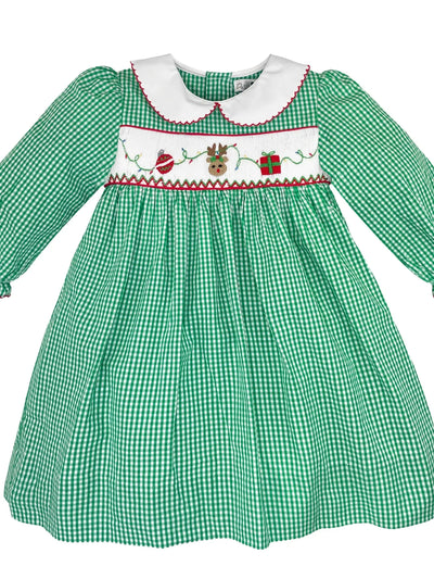 Christmas Picture Smocked Dress