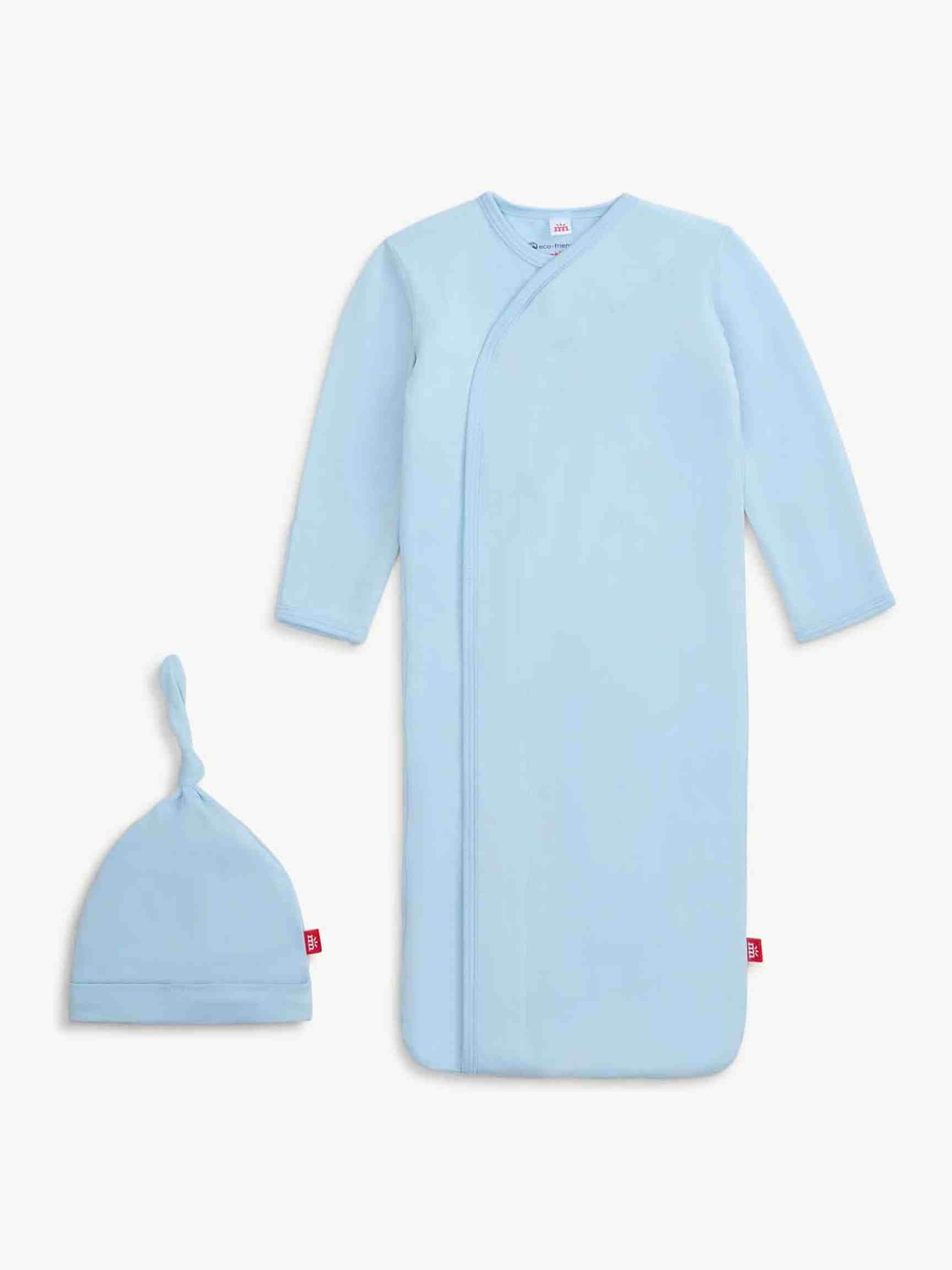 Blue Baby Modal Magnetic Gown & Hat Set