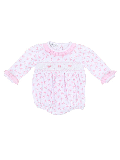 Baby Bows Smocked Ruffle Bubble