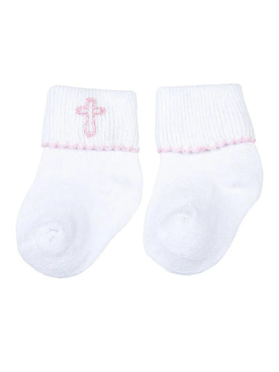 Blessed Embroidered Socks - Pink