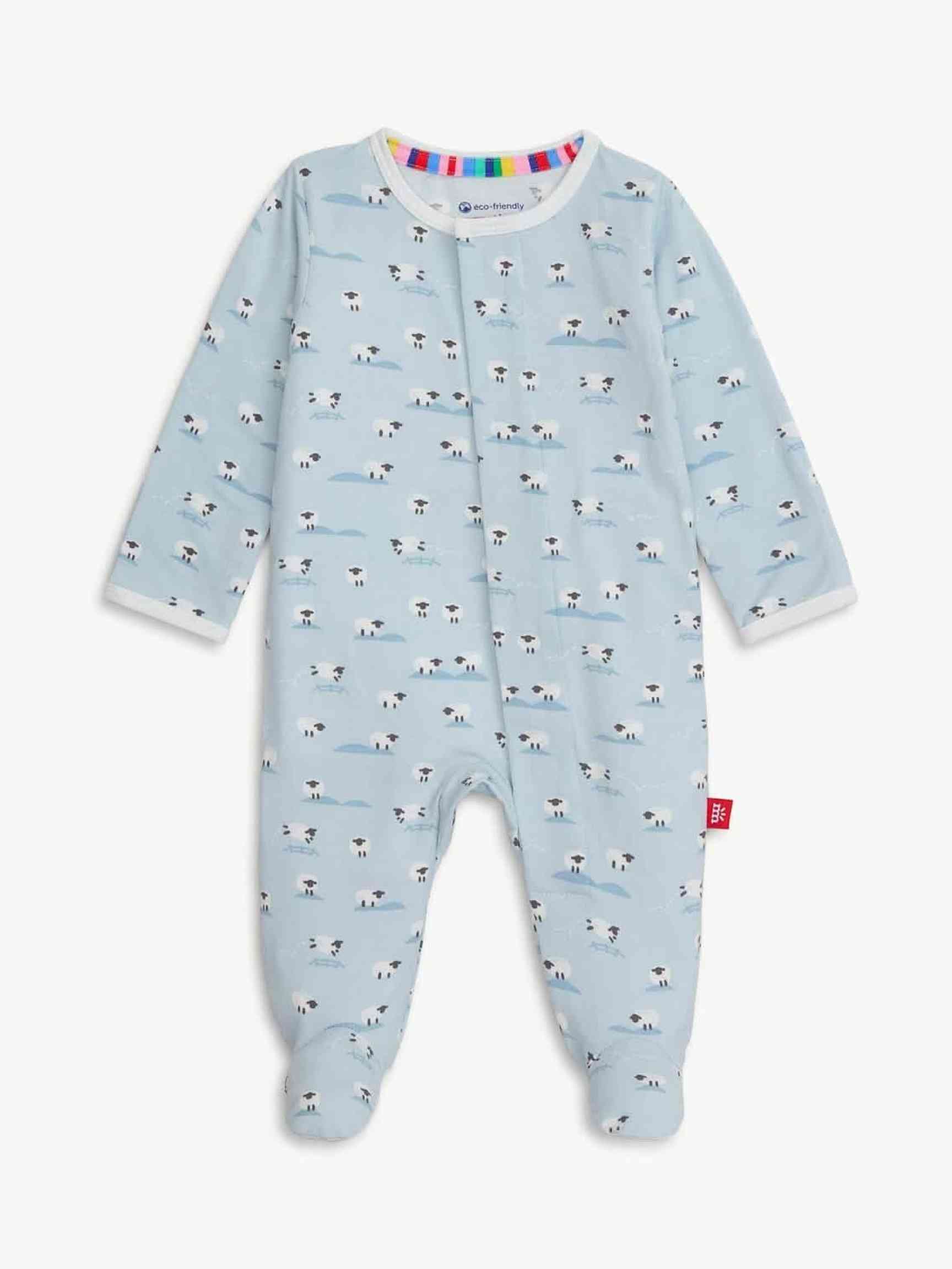 Baa Baa Baby Blue Modal Magnetic Footie