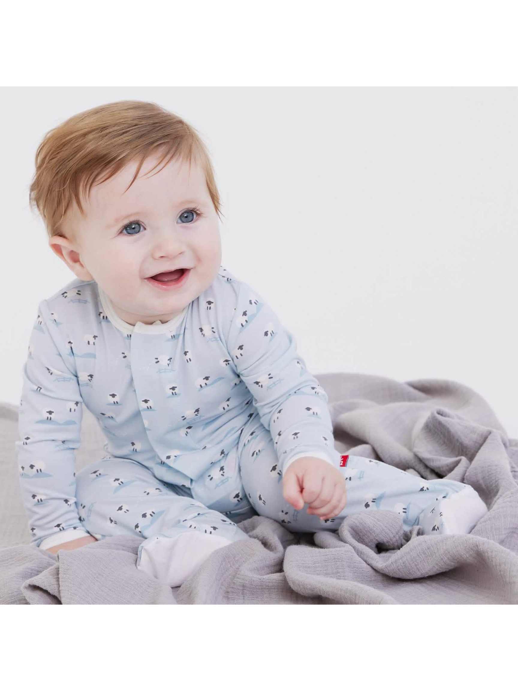Baa Baa Baby Blue Modal Magnetic Footie