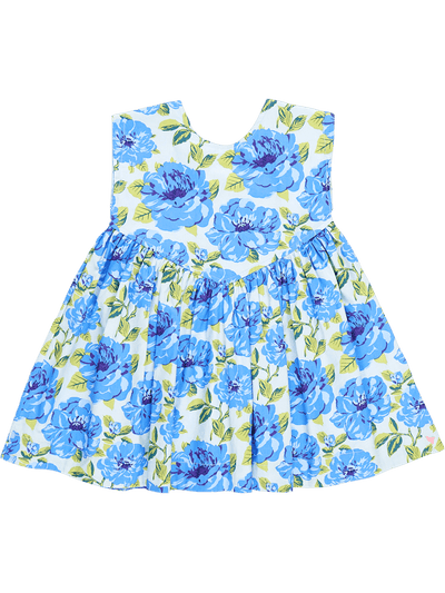 Gracie Dress - Blue Peonies