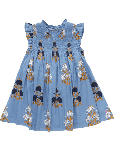 Stevie Dress - Blue Flowerette