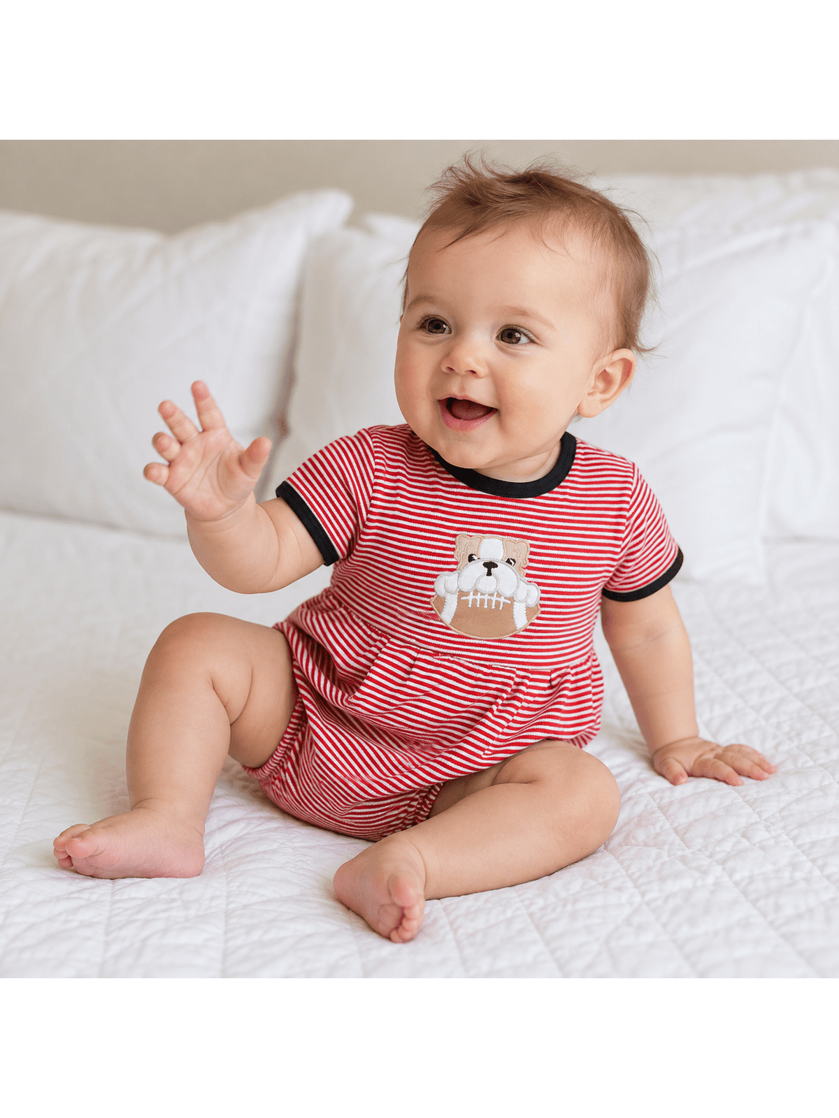 Bulldog Pride Applique Bubble - Posh Tots Children's Boutique