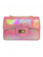 Shiny Dotted Heart Classic Handbag - Posh Tots Children's Boutique