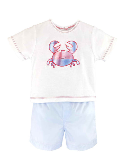 Crab Applique Shirt & Shorts Set