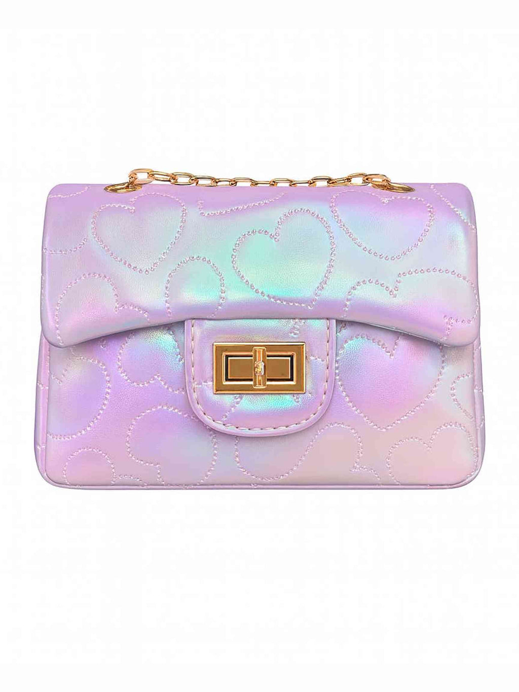 Shiny Dotted Heart Classic Handbag - Posh Tots Children's Boutique
