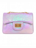 Shiny Dotted Heart Classic Handbag - Posh Tots Children's Boutique