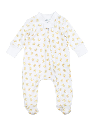 Darling Ducklings Printed Zipper Footie