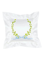 Satin Pillow with Wreath & Bow