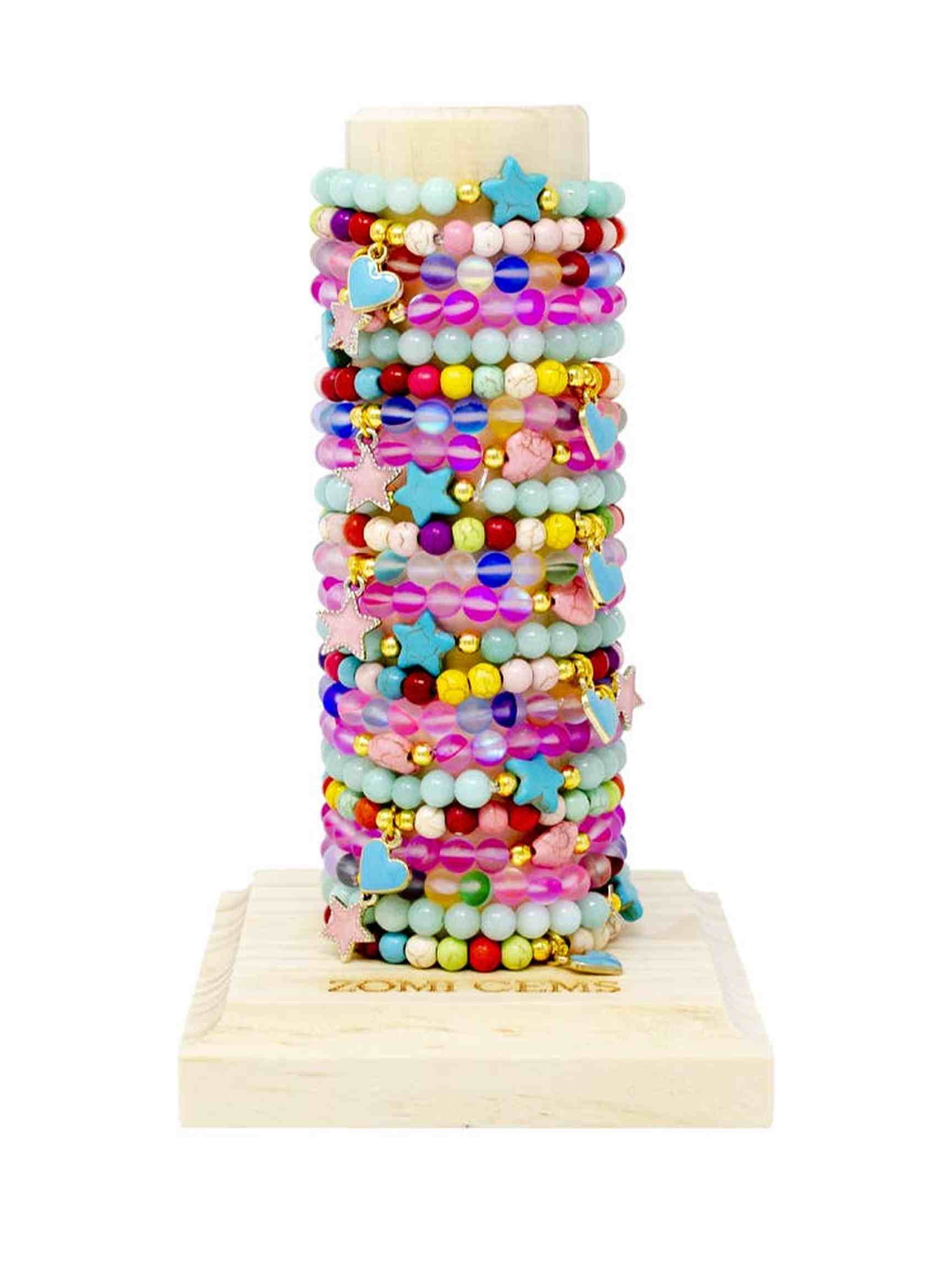 Stars & Hearts Stretchy Bead Bracelet - Posh Tots Children's Boutique