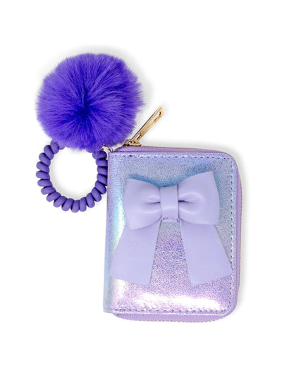 Shiny Jumbo Bow Spiral Strap Wallet